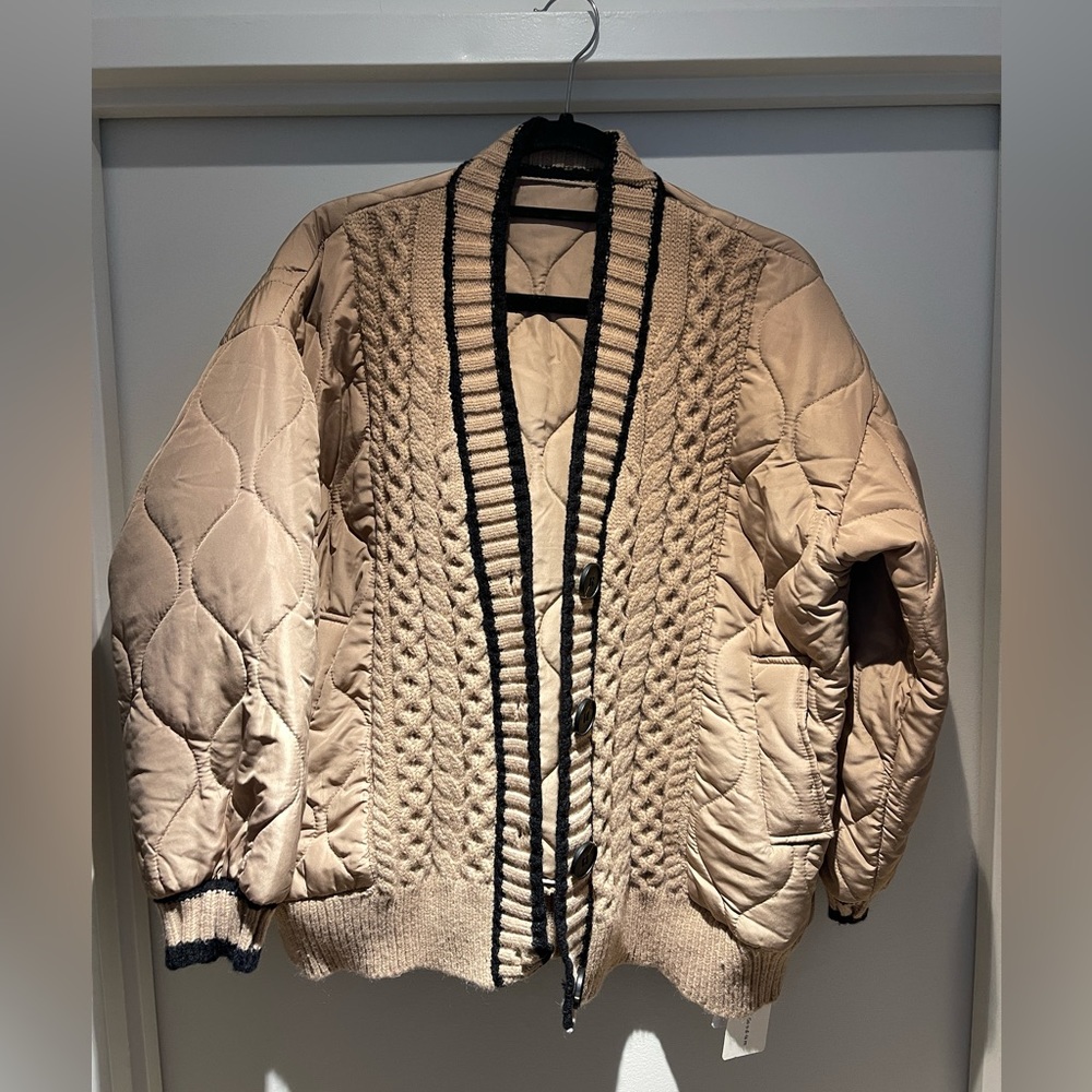 NWT Commense Braided Quilted Winter Cardigan Coat